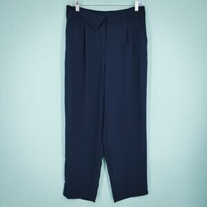 Karen Millen 12 Size 8 US Blue Essential Tailored Slim Leg Trouser Fold Pants